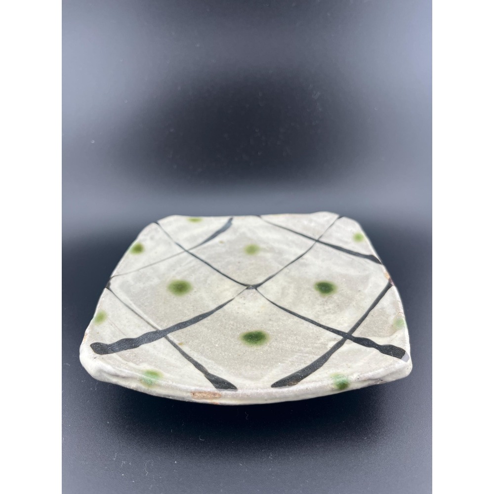 Vintage Studio Pottery Plate – Japanese Wabi Sabi Harlequin Stoneware - Picture 5 of 13